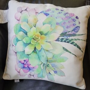Thrō Watercolor Succulent Accent Throw Pillow